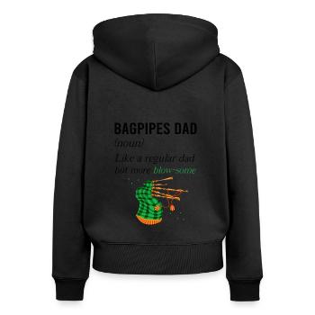 Bagpipes for pipers and Scots - Women's Premium Organic Zip Hoodie - black - Back - Julia (174cm)