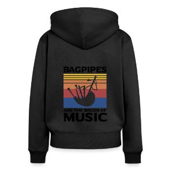 Citation de cornemuse pour les musiciens écossais et de cornemuse - Sweat à capuche zippé Premium bio Femme - noir - Dos - Julia (174cm)
