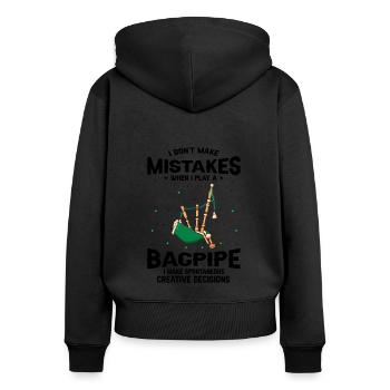 Bagpipes for pipers and Scots - Women's Premium Organic Zip Hoodie - black - Back - Julia (174cm)