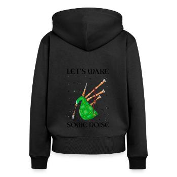 Citation de cornemuse pour les musiciens écossais et de cornemuse - Sweat à capuche zippé Premium bio Femme - noir - Dos - Julia (174cm)