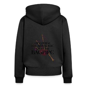 Conception de cornemuse pour Scotland Pride et cornemuse - Sweat à capuche zippé Premium bio Femme - noir - Dos - Julia (174cm)