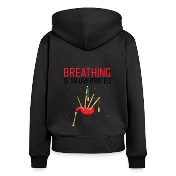 Citation de cornemuse pour les musiciens écossais et de cornemuse - Sweat à capuche zippé Premium bio Femme - noir - Dos - Julia (174cm)