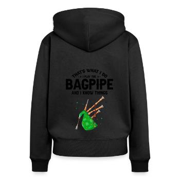 Conception de cornemuse pour Scotland Pride et cornemuse - Sweat à capuche zippé Premium bio Femme - noir - Dos - Julia (174cm)