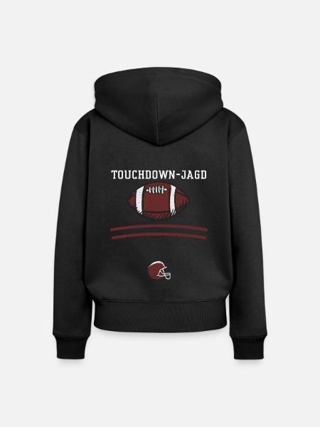 Touchdown-Jagd - Football - Frauen Premium Bio Zip Hoodie - Schwarz