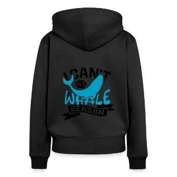 Citation de baleine pour le rorqual bleu et le béluga - Sweat à capuche zippé Premium bio Femme - noir - Dos - Julia (174cm)