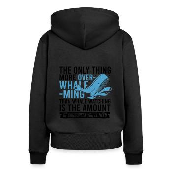 Orca Beobachtung für Buckelwale und Meerwale - Frauen Premium Bio Zip Hoodie - Schwarz - Hinten - Julia (174cm)