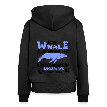 Marine mammals for orca watching and humpback whale - Women's Premium Organic Zip Hoodie - black - Back - Julia (174cm)