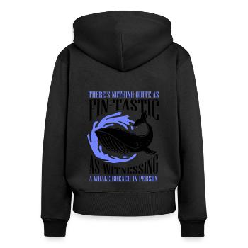 Humpback whale design for ocean, sea, whale and whales - Women's Premium Organic Zip Hoodie - black - Back - Julia (174cm)