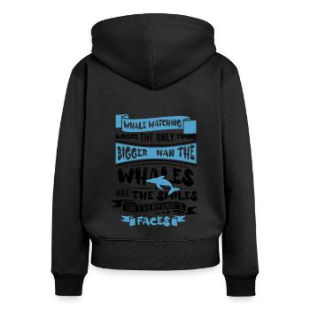 Humpback whale design for ocean, sea, whale and whales - Women's Premium Organic Zip Hoodie - black - Back - Julia (174cm)