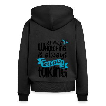 Whale watching design for whales - Women's Premium Organic Zip Hoodie - black - Back - Julia (174cm)