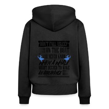 Ozean Meer Wal Zitat für Wal Meeressäugetiere - Frauen Premium Bio Zip Hoodie - Schwarz - Hinten - Julia (174cm)