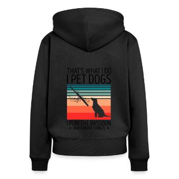 Woodwind instrument and bassoon wind instrument - Women's Premium Organic Zip Hoodie - black - Back - Julia (174cm)