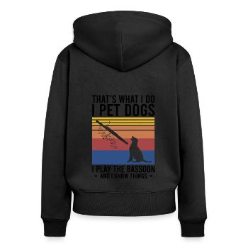 Bassoon Wind Instrument Design for Bassoonist - Women's Premium Organic Zip Hoodie - black - Back - Julia (174cm)