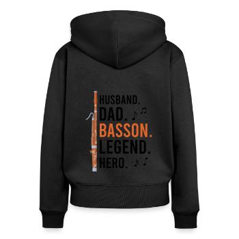 Fagottist für Fagottorchester und Fagottist - Frauen Premium Bio Zip Hoodie - Schwarz - Hinten - Julia (174cm)