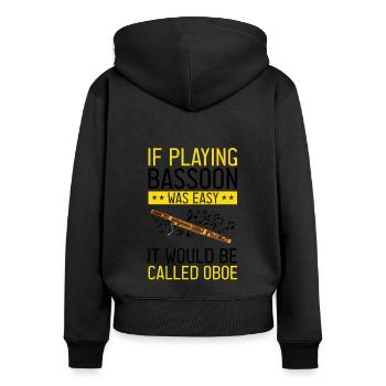 Fagottrohr für Fagottist und Fagottorchester - Frauen Premium Bio Zip Hoodie - Schwarz - Hinten - Julia (174cm)