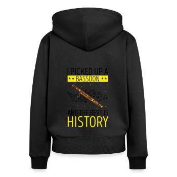 Bassoon Wind Instrument Design for Bassoonist - Women's Premium Organic Zip Hoodie - black - Back - Julia (174cm)