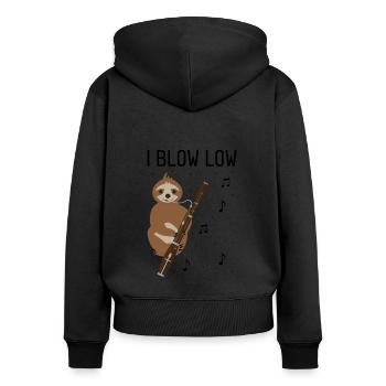 Conception bassoniste pour orchestre à vent - Sweat à capuche zippé Premium bio Femme - noir - Dos - Julia (174cm)