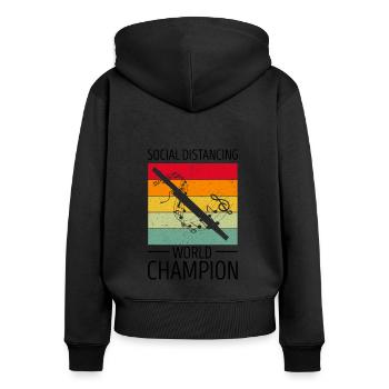 Basson Orchesta design pour bassonistes - Sweat à capuche zippé Premium bio Femme - noir - Dos - Julia (174cm)