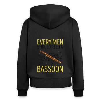 Bassoon Wind Instrument Design for Bassoonist - Women's Premium Organic Zip Hoodie - black - Back - Julia (174cm)