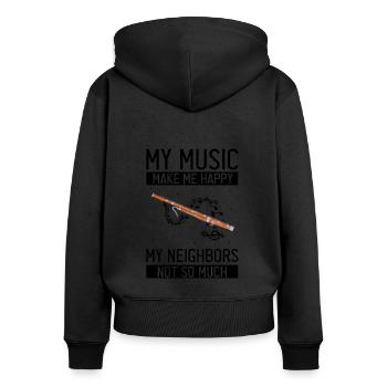 Fagottrohr für Fagottist und Fagottorchester - Frauen Premium Bio Zip Hoodie - Schwarz - Hinten - Julia (174cm)