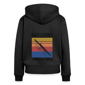 Basson Orchesta design pour bassonistes - Sweat à capuche zippé Premium bio Femme - noir - Dos - Julia (174cm)