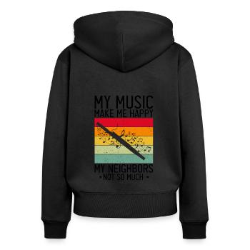 Fagottist für Fagottorchester und Fagottist - Frauen Premium Bio Zip Hoodie - Schwarz - Hinten - Julia (174cm)