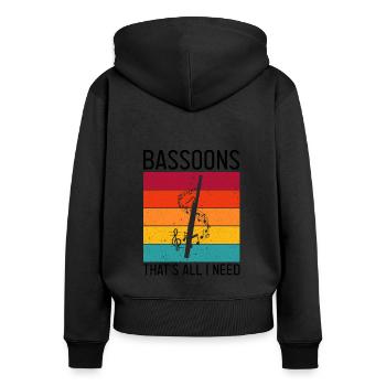 Conception bassoniste pour orchestre à vent - Sweat à capuche zippé Premium bio Femme - noir - Dos - Julia (174cm)