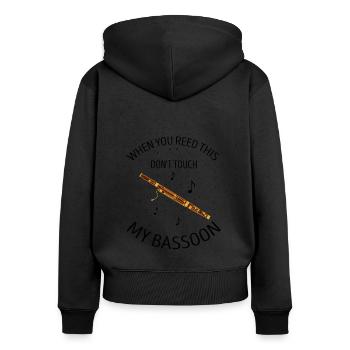 Fagottrohr für Fagottist und Fagottorchester - Frauen Premium Bio Zip Hoodie - Schwarz - Hinten - Julia (174cm)