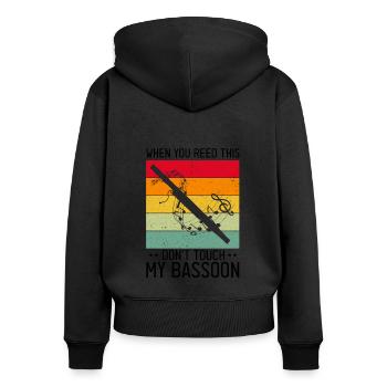 Basson Orchesta design pour bassonistes - Sweat à capuche zippé Premium bio Femme - noir - Dos - Julia (174cm)
