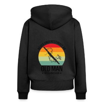 Fagottrohr für Fagottist und Fagottorchester - Frauen Premium Bio Zip Hoodie - Schwarz - Hinten - Julia (174cm)