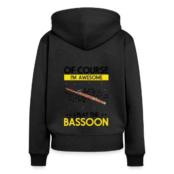 Conception bassoniste pour orchestre à vent - Sweat à capuche zippé Premium bio Femme - noir - Dos - Julia (174cm)