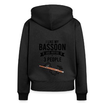 Basson Orchesta design pour bassonistes - Sweat à capuche zippé Premium bio Femme - noir - Dos - Julia (174cm)