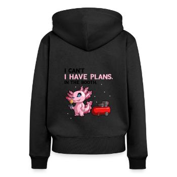 Autolackierer für Autolackierer für Autodetailer - Frauen Premium Bio Zip Hoodie - Schwarz - Hinten - Julia (174cm)