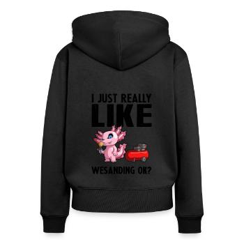 Offre Car Painter pour les carrossiers - Sweat à capuche zippé Premium bio Femme - noir - Dos - Julia (174cm)