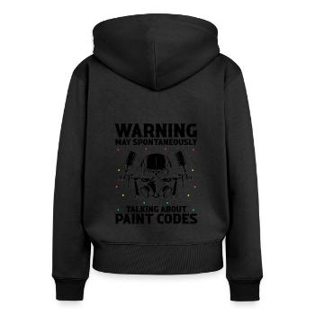 Autolackierer für Autolackierer für Autodetailer - Frauen Premium Bio Zip Hoodie - Schwarz - Hinten - Julia (174cm)