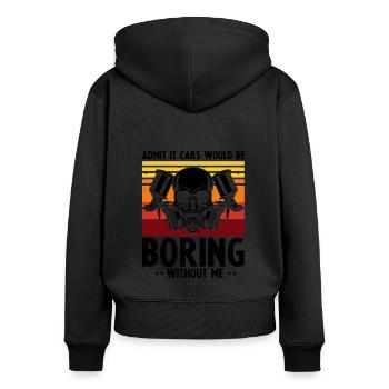 Car Painter Offer for Car Painters - Women's Premium Organic Zip Hoodie - black - Back - Julia (174cm)