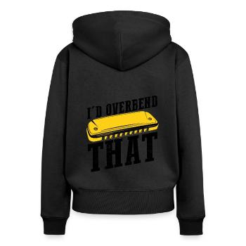 Mundharmonika Instrument und Mundharmonika - Frauen Premium Bio Zip Hoodie - Schwarz - Hinten - Julia (174cm)