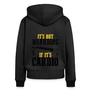Mundharmonika Instrument und Mundharmonika - Frauen Premium Bio Zip Hoodie - Schwarz - Hinten - Julia (174cm)