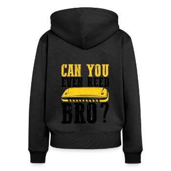Mundharmonika Instrument und Mundharmonika - Frauen Premium Bio Zip Hoodie - Schwarz - Hinten - Julia (174cm)