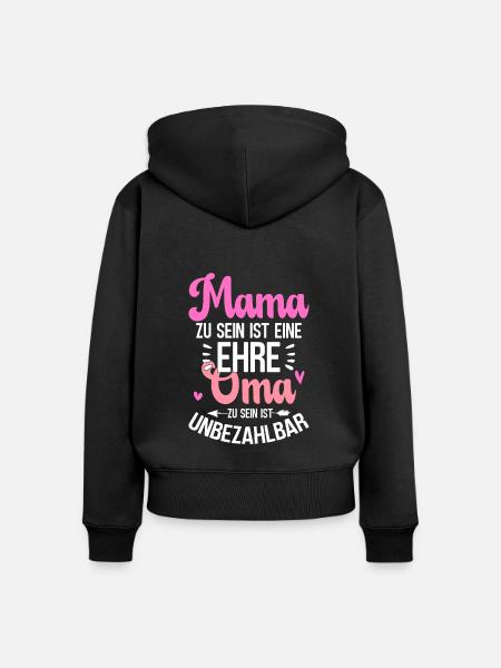 Werdende Oma - Frauen Premium Bio Zip Hoodie - Schwarz