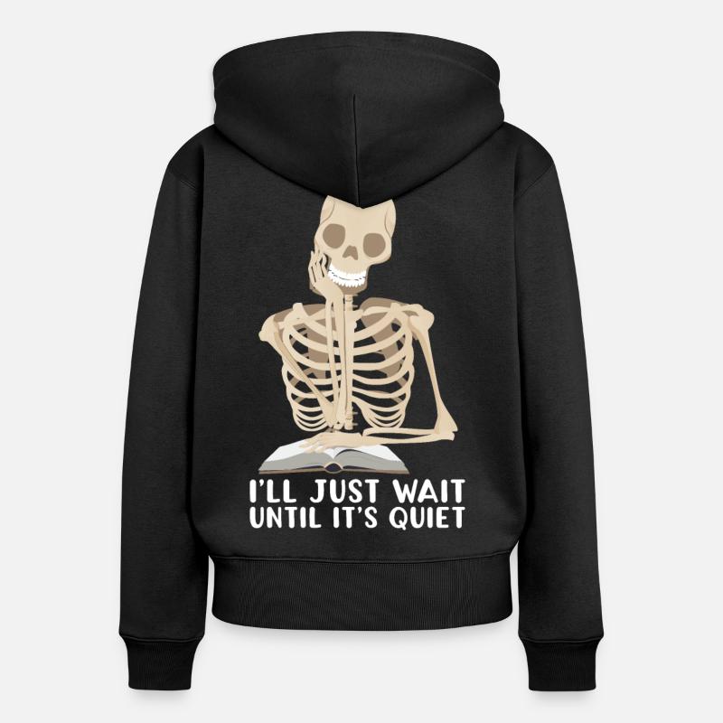 professeur - Sweat à capuche zippé Premium bio Femme - noir