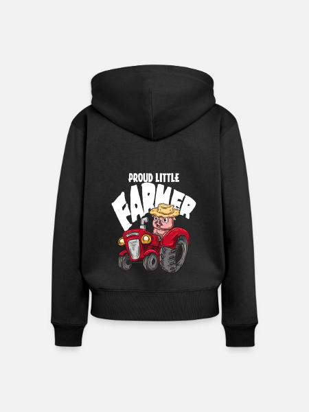 Stolzer kleiner Landwirt - Frauen Premium Bio Zip Hoodie - Schwarz