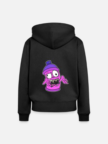 Zombie-Graffiti Spray Sprühmaler - Frauen Premium Bio Zip Hoodie - Schwarz