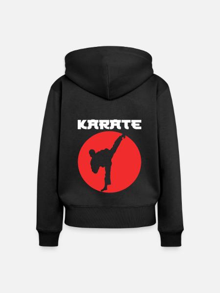 Karate Karateka - Frauen Premium Bio Zip Hoodie - Schwarz