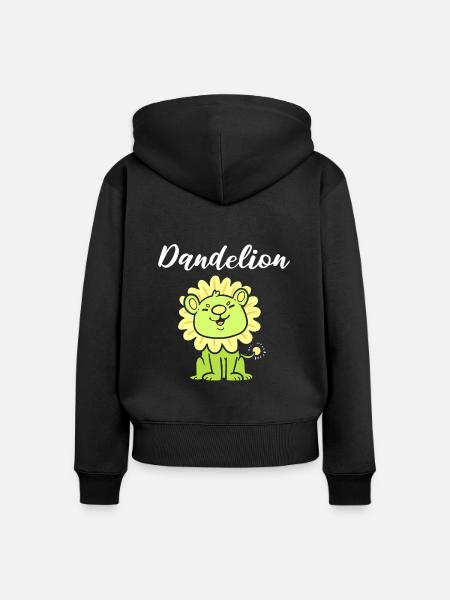 Dandelion Löwentrainer - Frauen Premium Bio Zip Hoodie - Schwarz