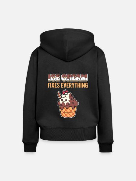 Eisliebhaber - Frauen Premium Bio Zip Hoodie - Schwarz