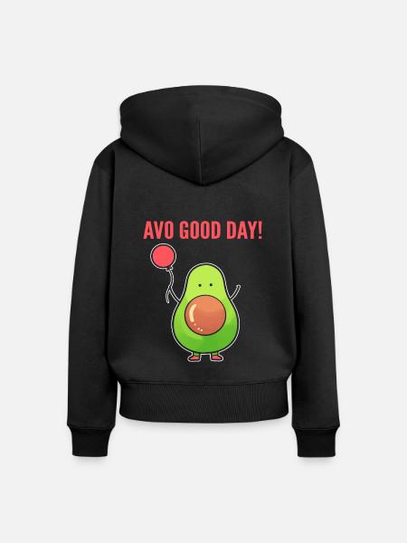 Avo Good Day Vegan - Frauen Premium Bio Zip Hoodie - Schwarz