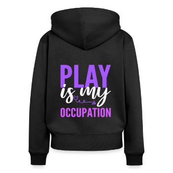Play Is My Occupation Ergotherapeutin - Frauen Premium Bio Zip Hoodie - Schwarz - Hinten - Julia (174cm)