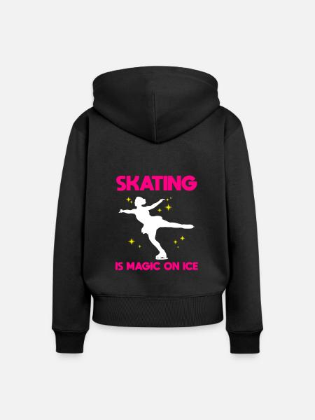 Eiskunstlauf Professioneller Eisläufer - Frauen Premium Bio Zip Hoodie - Schwarz