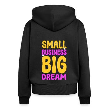 Unternehmer Kleinunternehmen Geschäftsinhaber - Frauen Premium Bio Zip Hoodie - Schwarz - Hinten - Julia (174cm)